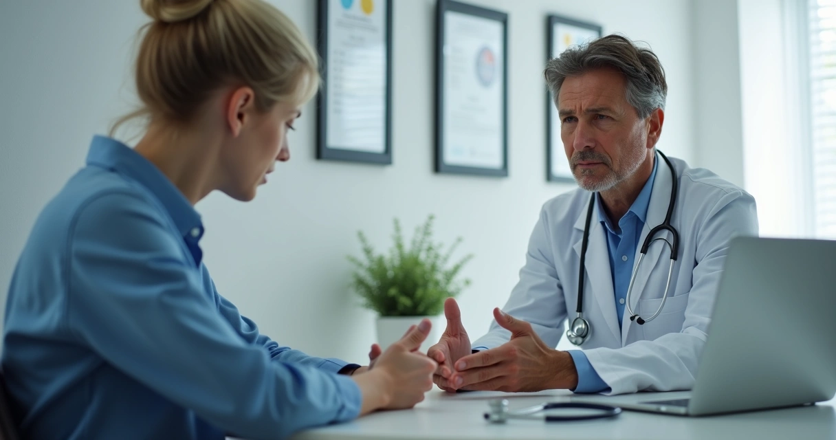 Paciente desconfiado em consulta com médico 