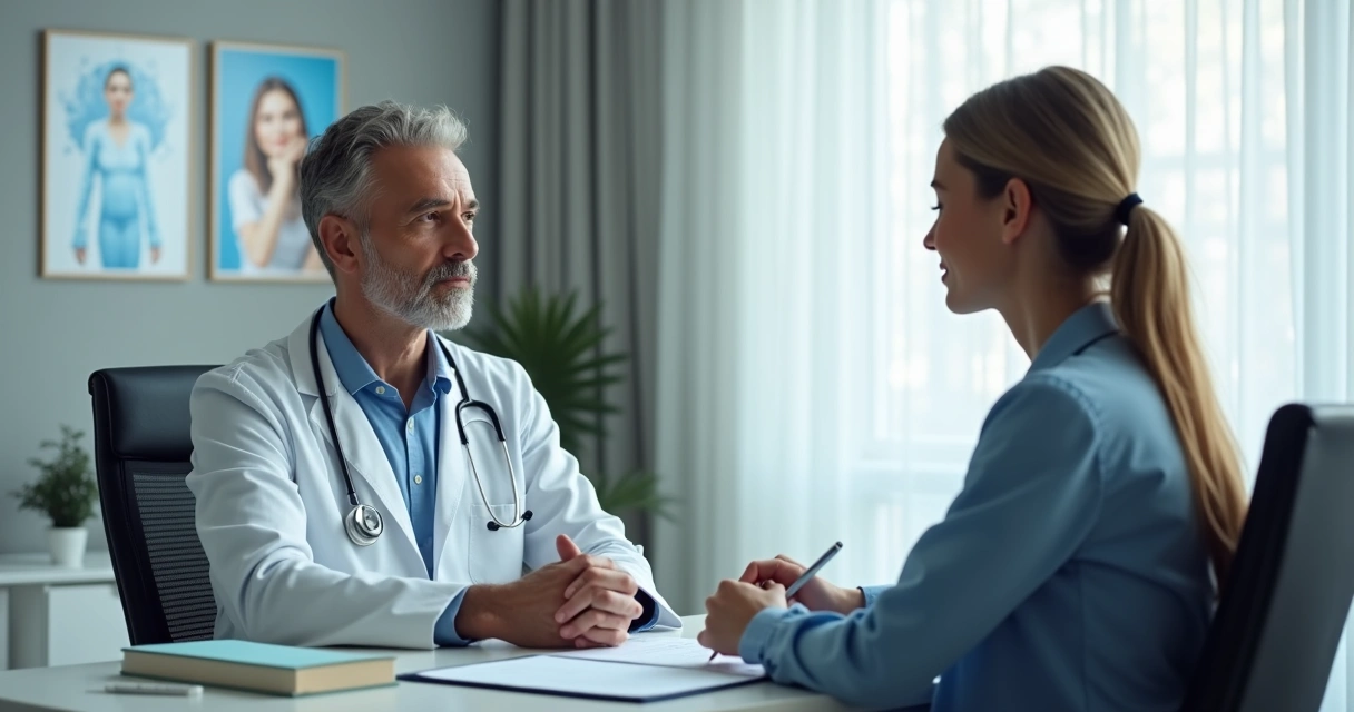 Médico atendendo paciente em consultório
