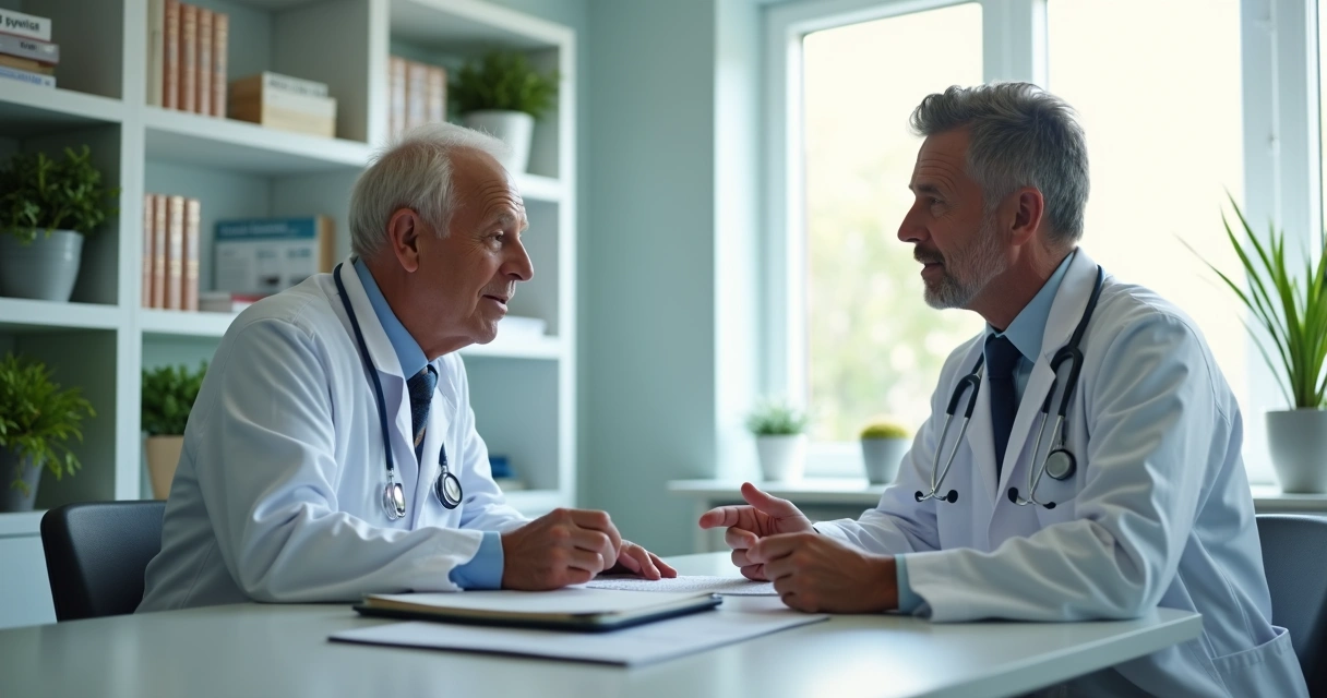 Consulta médica entre paciente e urologista 