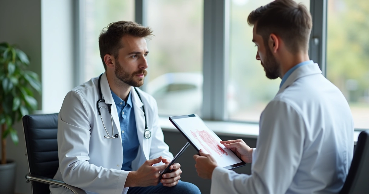 Jovem em consulta médica com urologista 
