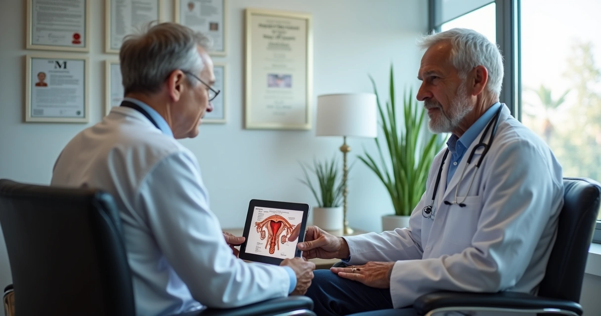 Homem conversando com médico andrologista durante consulta 