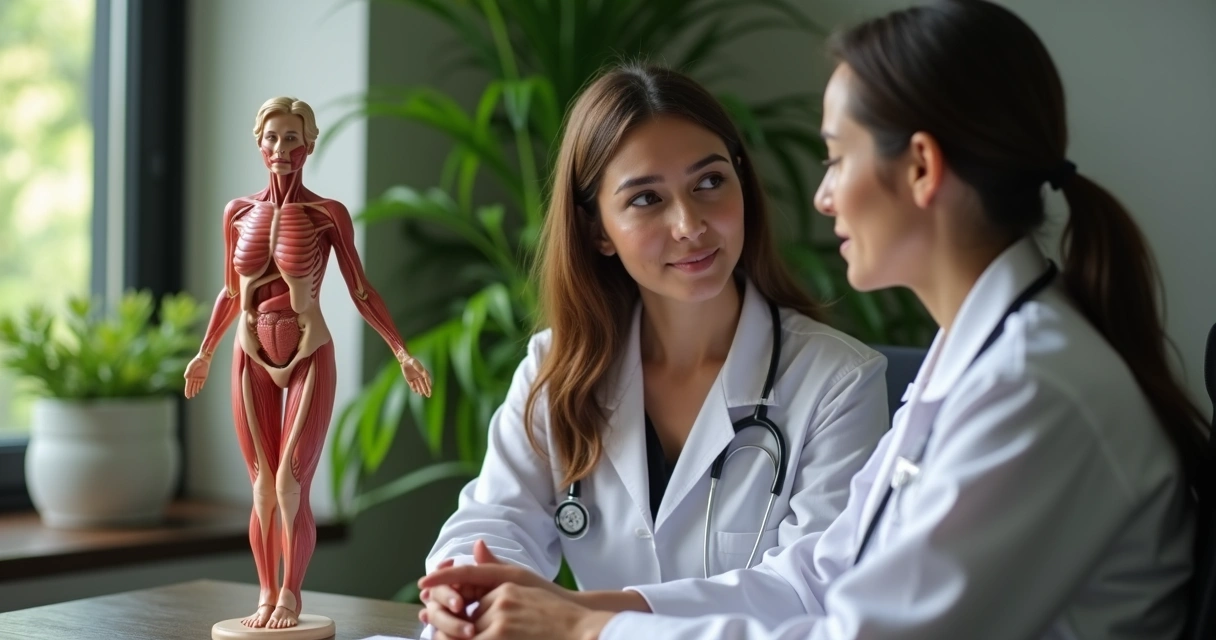 Consulta médica sobre menopausa e hormônios 