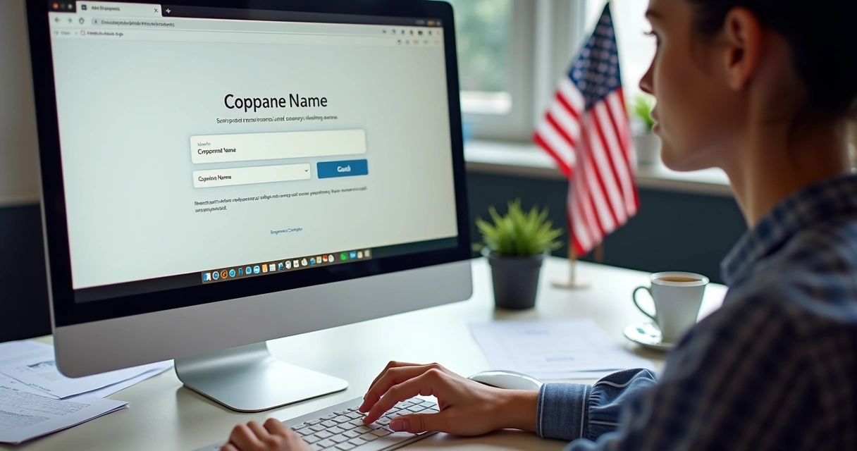 Pesquisa de nome de empresa no computador 