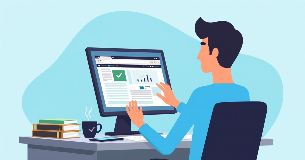 Empresário conferindo situação do alvará em site da prefeitura 