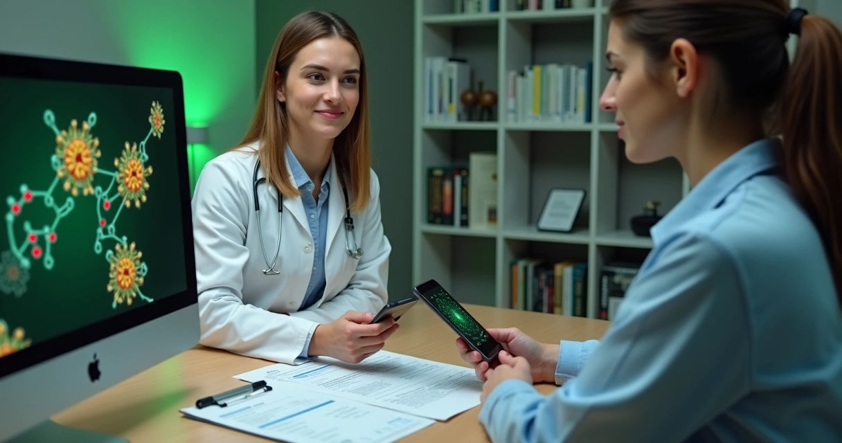 Médico em chamada de vídeo com paciente em seu celular 