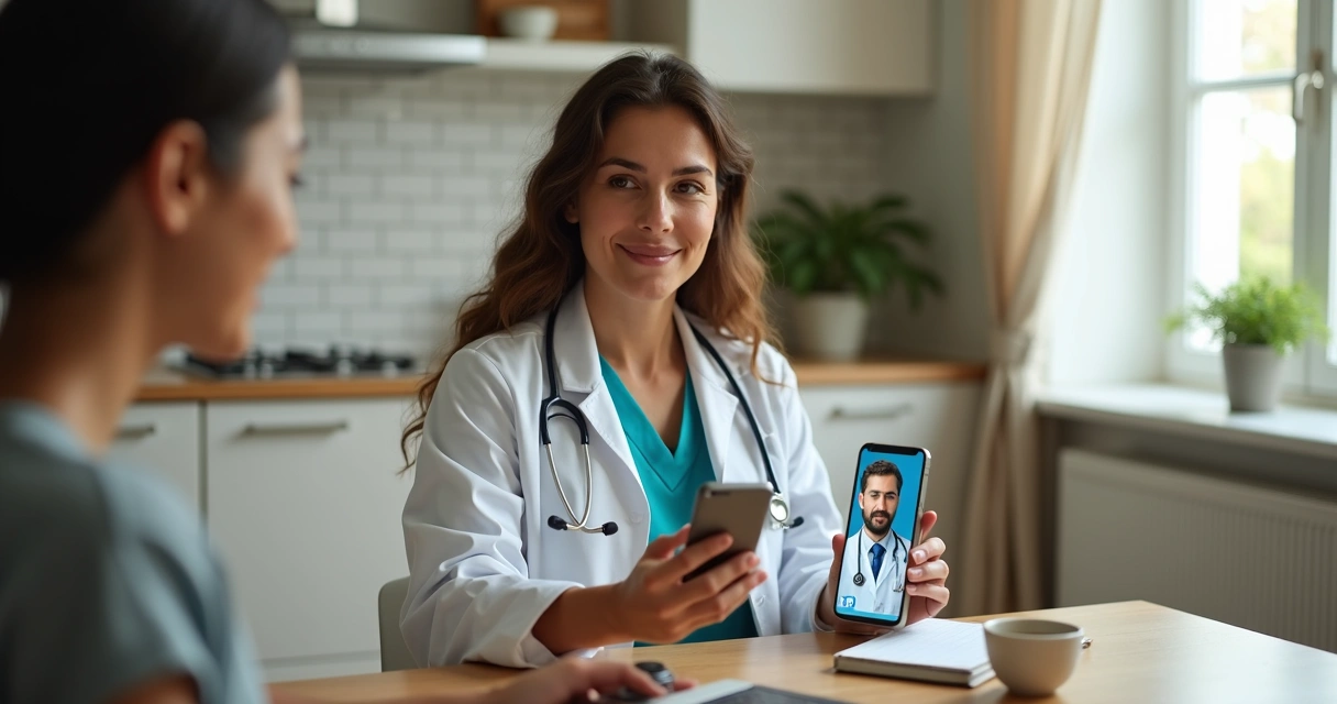 Pessoa usando celular para consultar com médico online