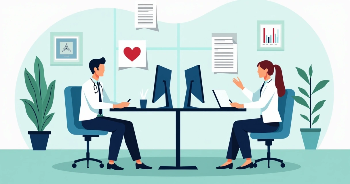 Consulta online entre paciente e médica no computador 