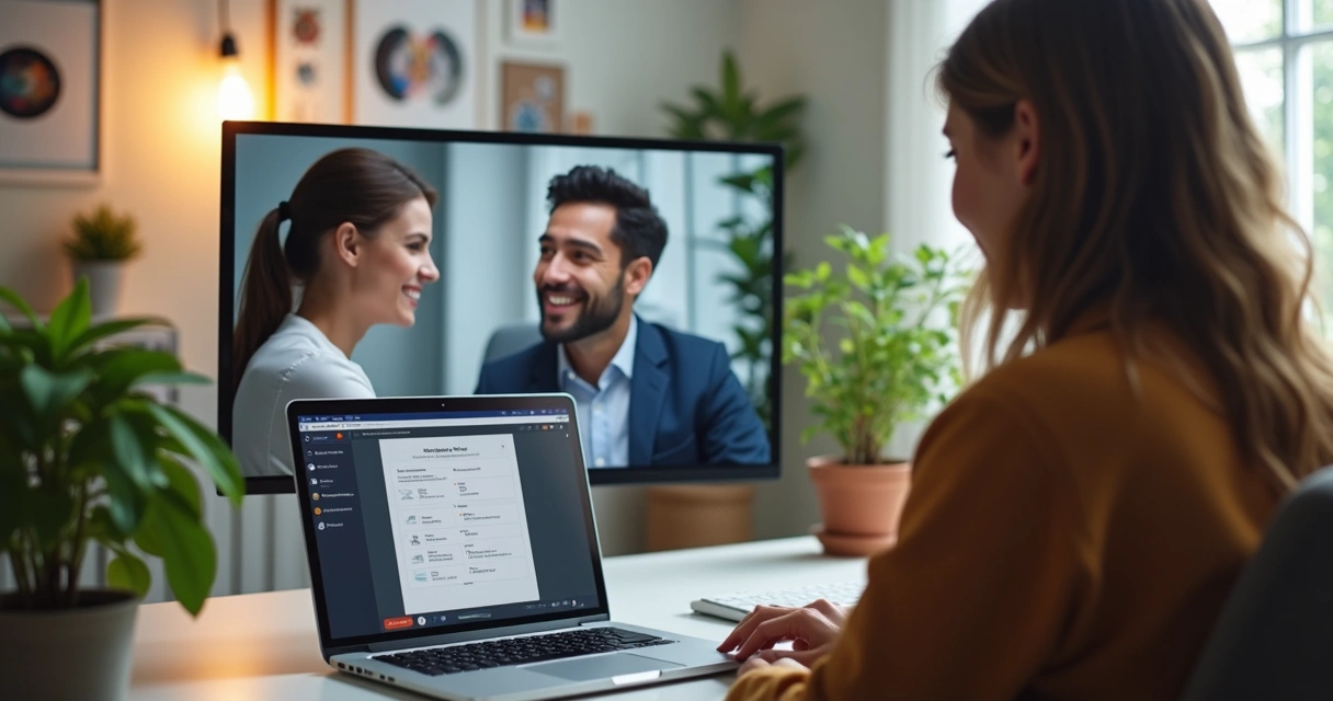 Psicólogo atendendo paciente por videochamada 