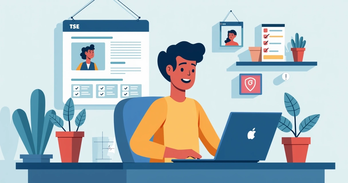 Cidadão consultando informações eleitorais online 