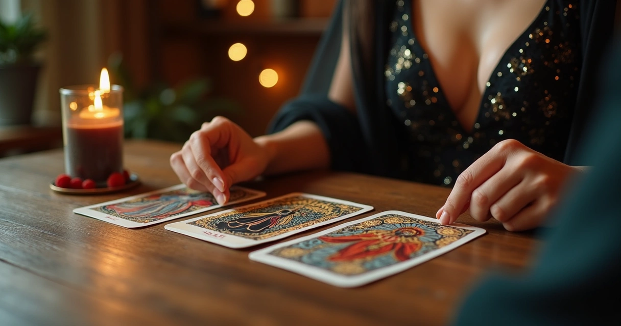 Consultor personalizado realizando leitura de cartas do baralho cigano 