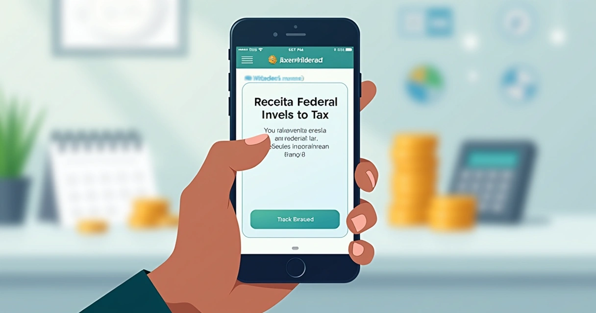 Tela de smartphone mostrando consulta da restituição do imposto de renda 