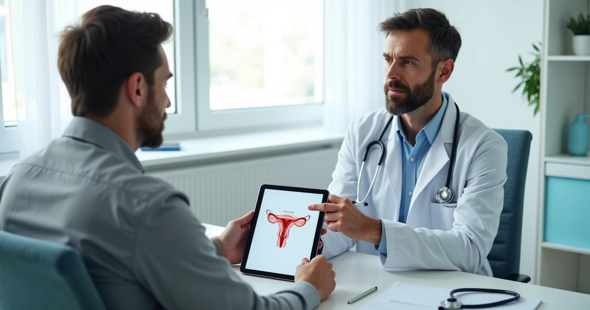 Consulta médica de saúde sexual masculina 