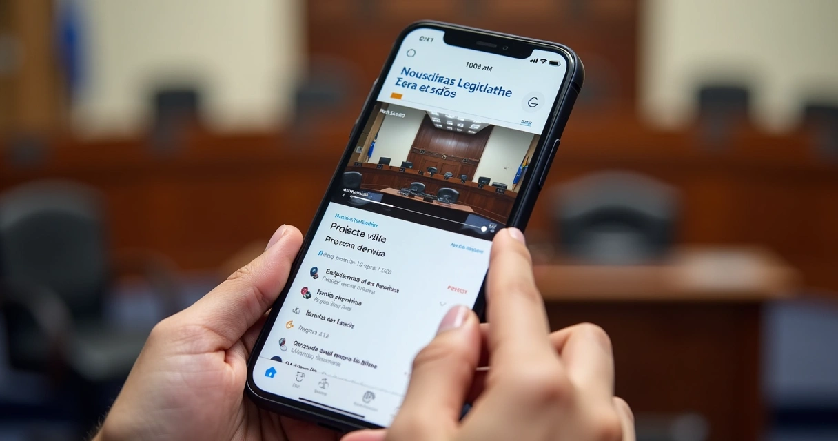 Consulta de sessão legislativa no celular 
