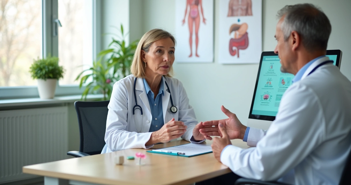 Médico conversando com paciente em consultório sobre sinais de alerta para câncer 