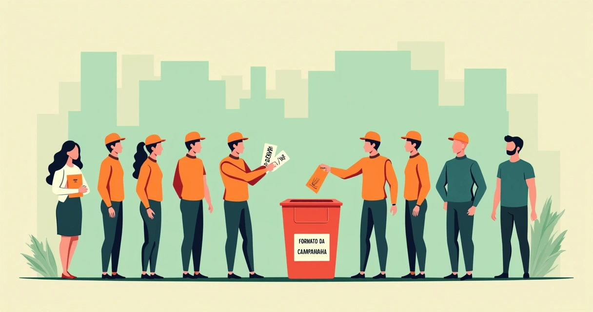 Trabalhadores votando sobre formato ideal de campanha sindical 