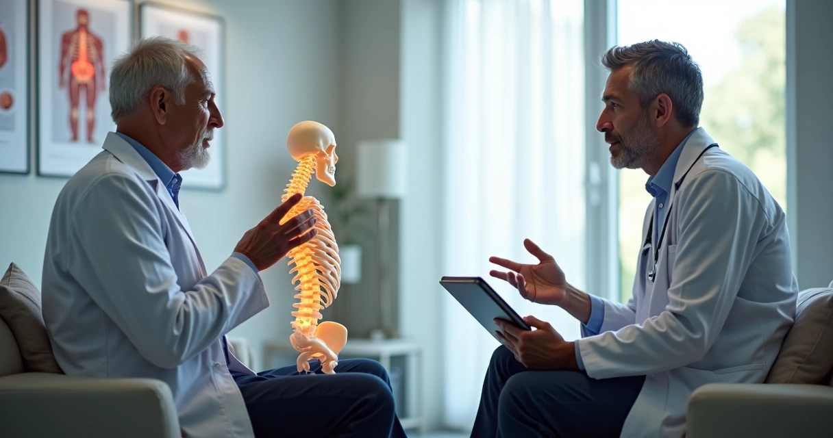 Paciente conversando com médico sobre tratamento de dor crônica 