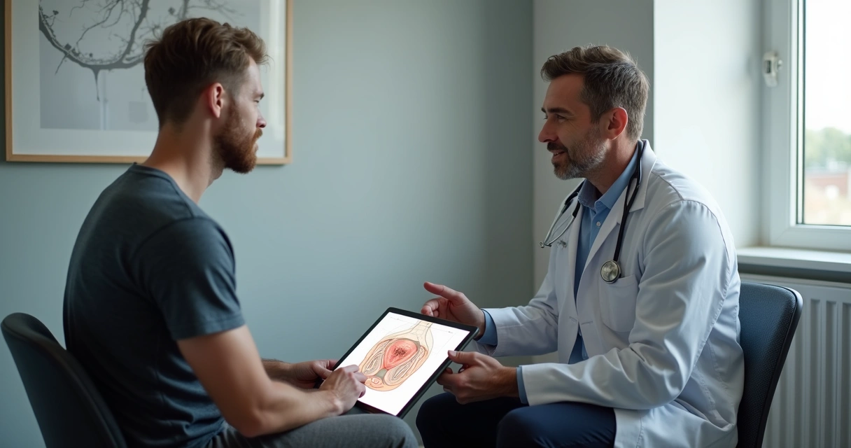 Consulta médica sobre saúde sexual masculina