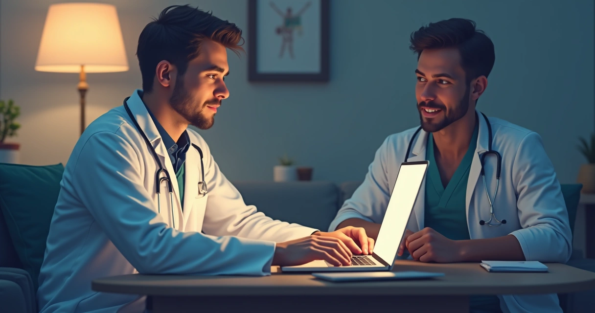 Consulta online entre paciente e urologista 