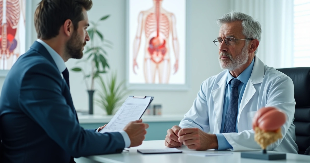 Consulta urologista paciente masculino