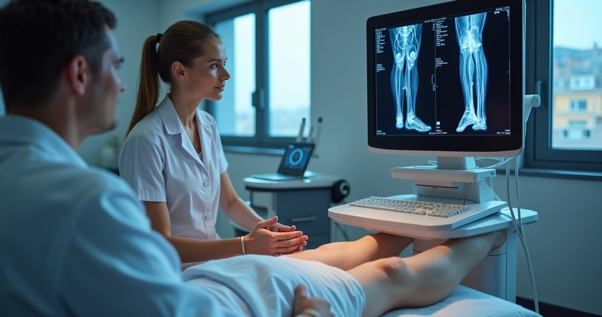 Avaliação vascular ultrassonográfica em consulta para tratamento moderno de varizes