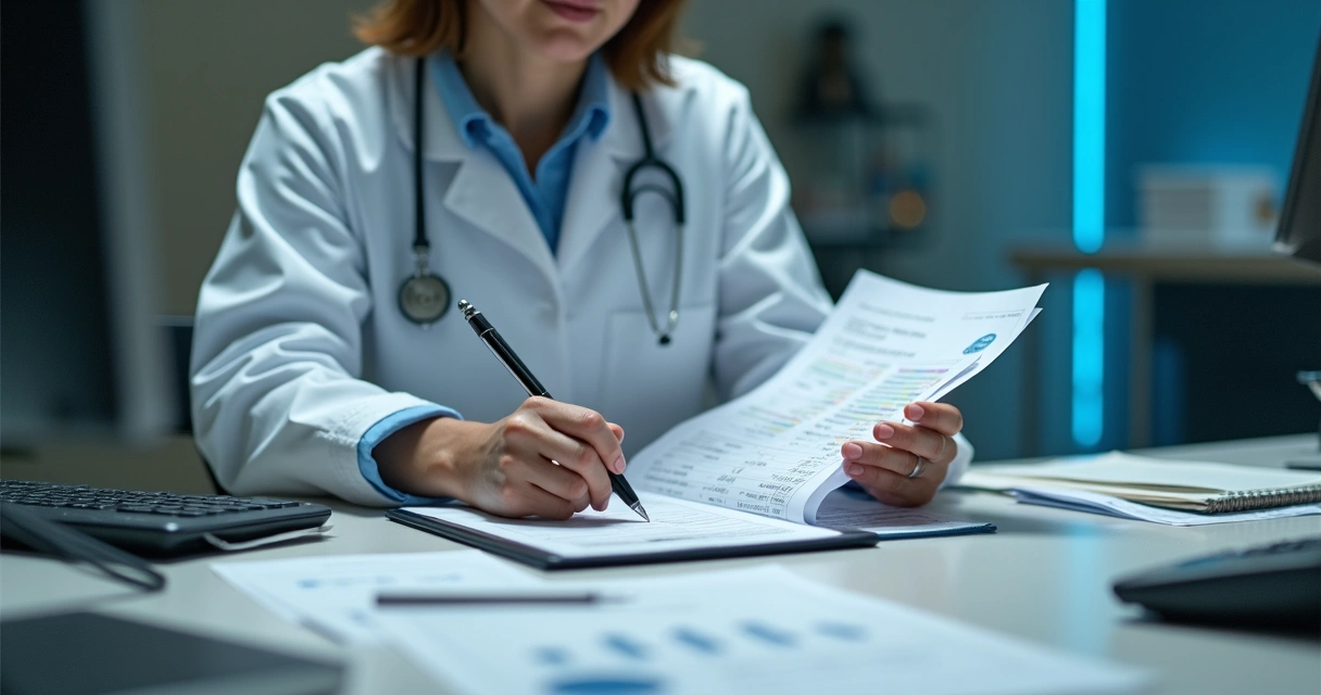 CLT ou PJ: o que vale mais a pena para médicos veterinários que faturam R$10 mil por mês? 1 Veterinário analisando documentos em uma clínica