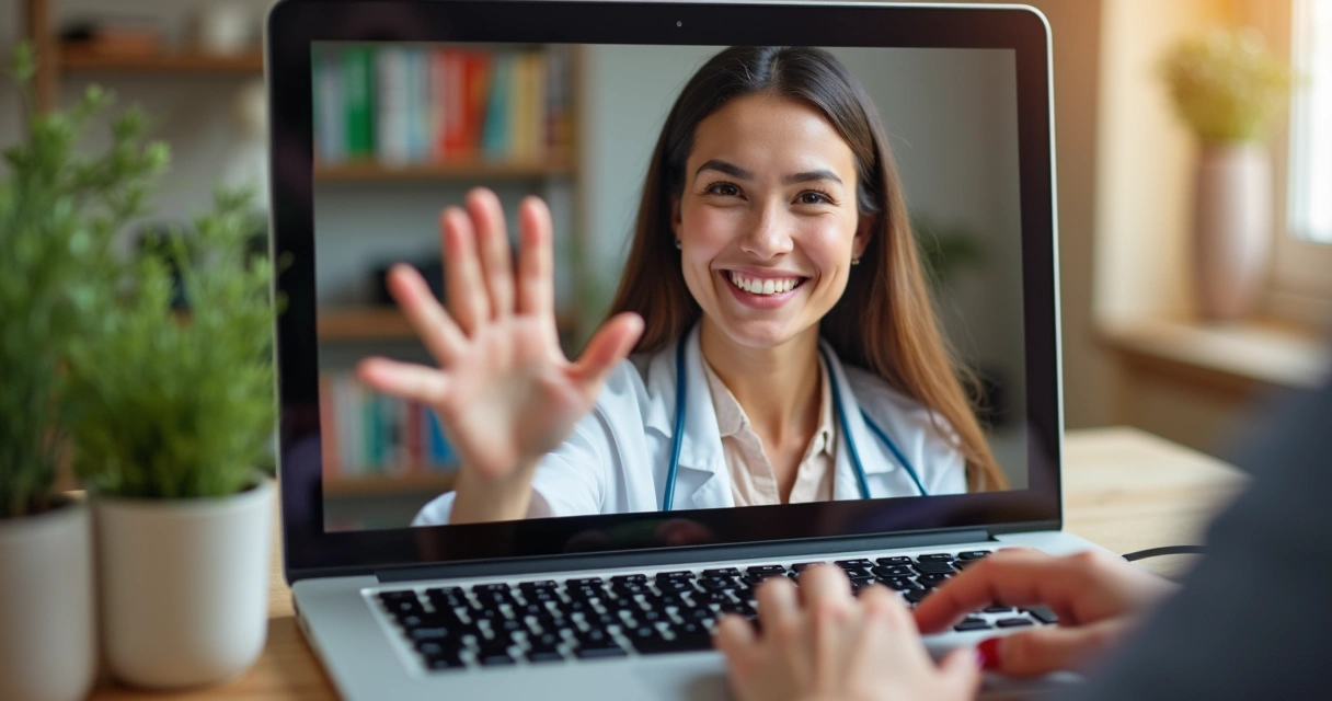 Nutricionista demonstrando empatia em atendimento online 