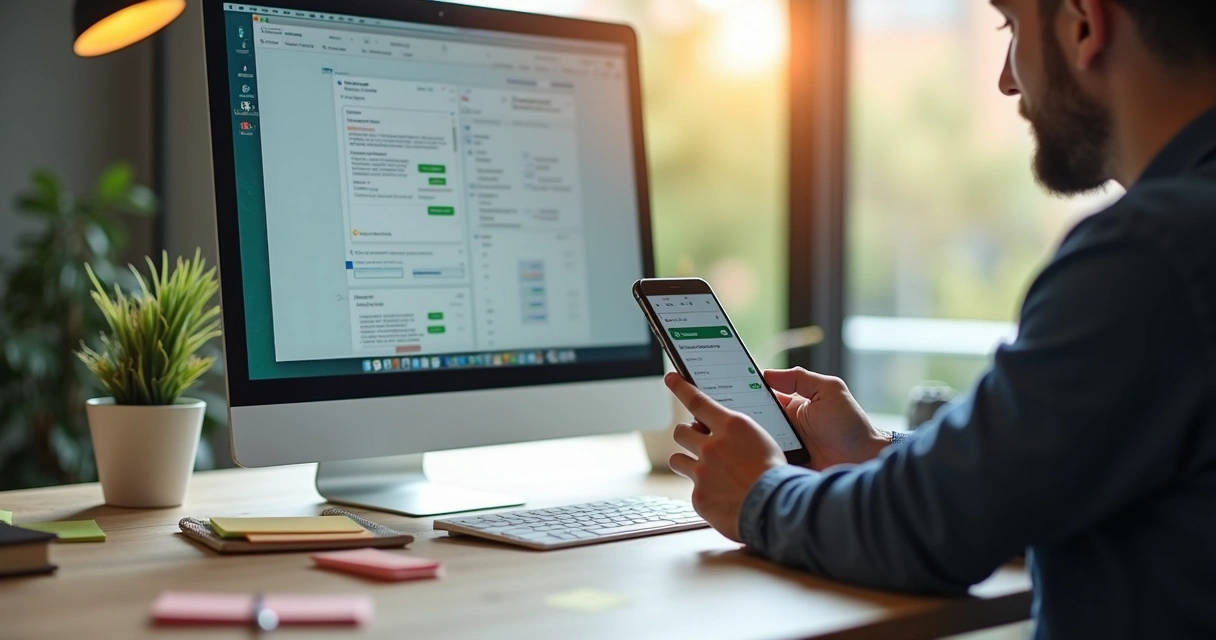 Consultor financeiro atende clientes pelo WhatsApp Business 