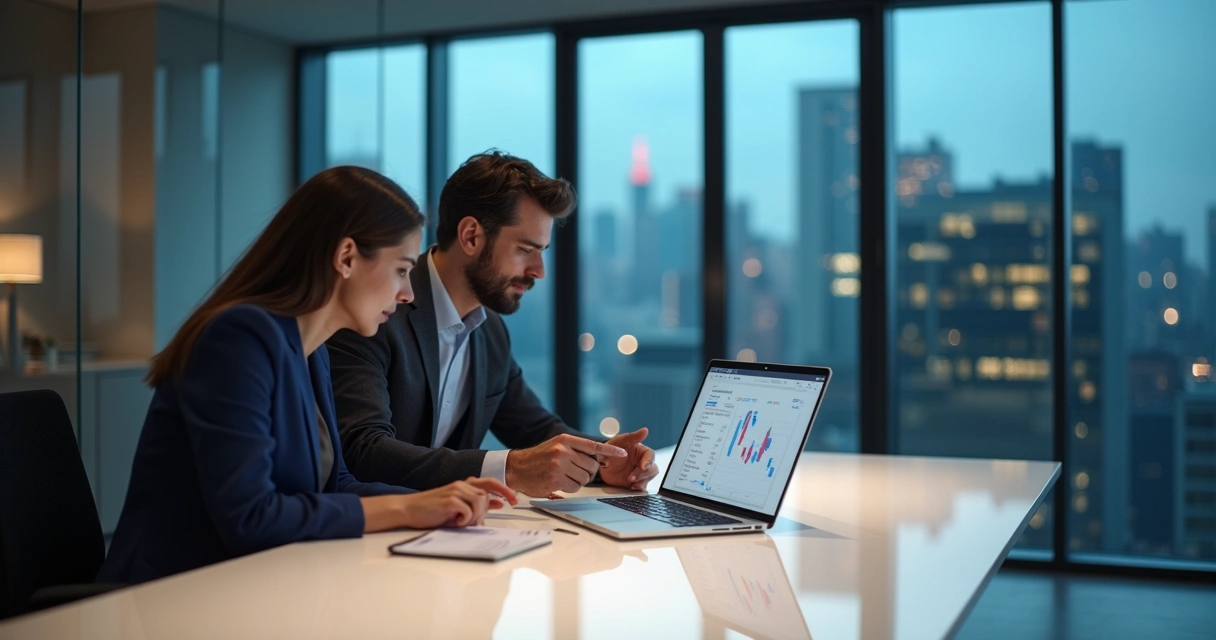Consultor financeiro conversando com cliente em reunião digital