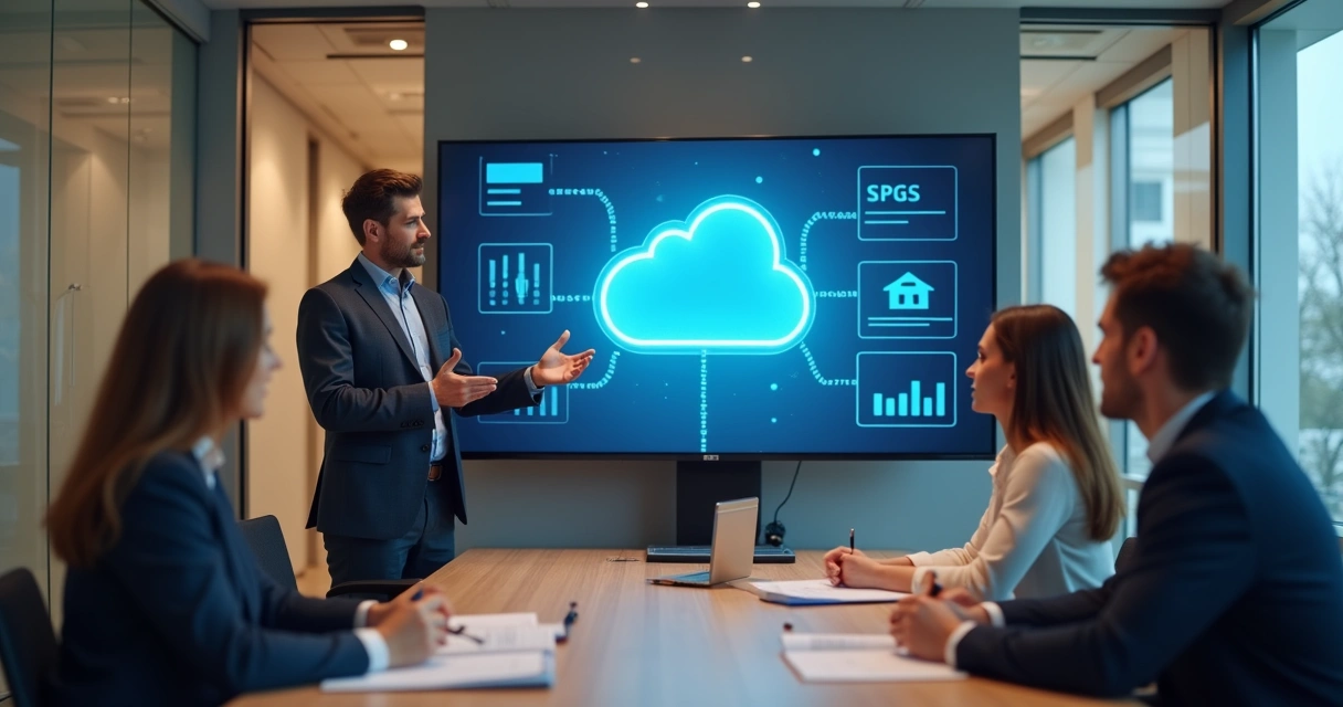 Consultor explicando armazenamento seguro para contadores 