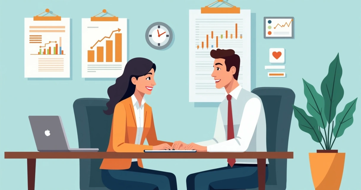 Consultor de seguros analisando documentos com pessoa de alta renda 