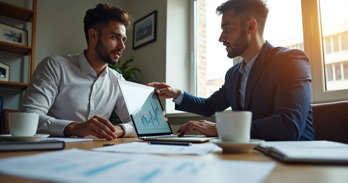 Consultor financeiro conversando com empreendedor 