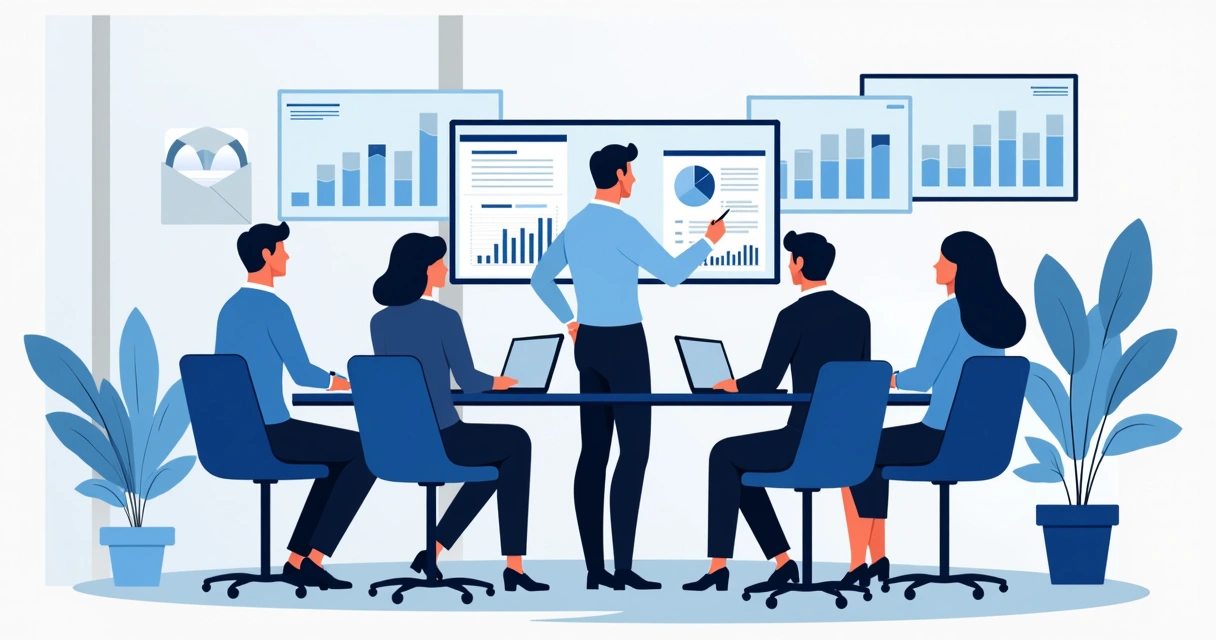 Consultor financeiro conversando com equipe na reunião 