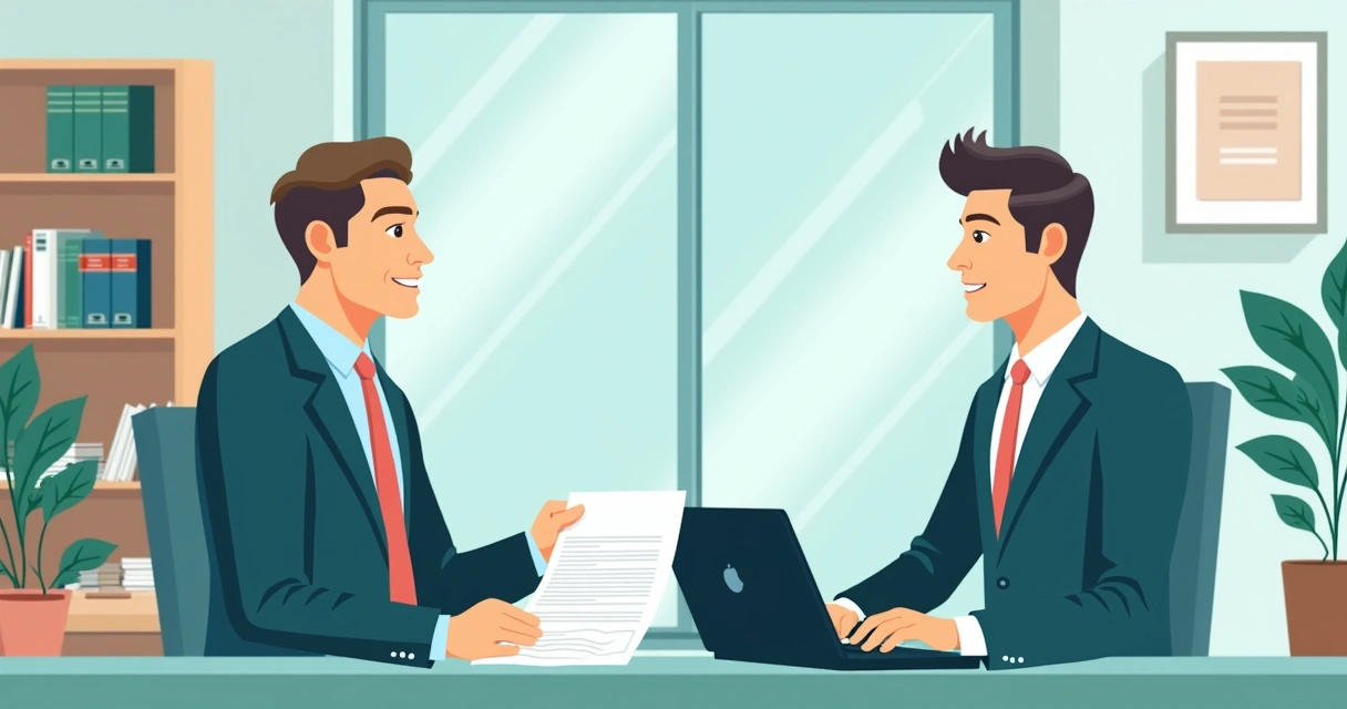 Dois consultores, um em ambiente tradicional e outro com notebook, comparando formatos de trabalho. 