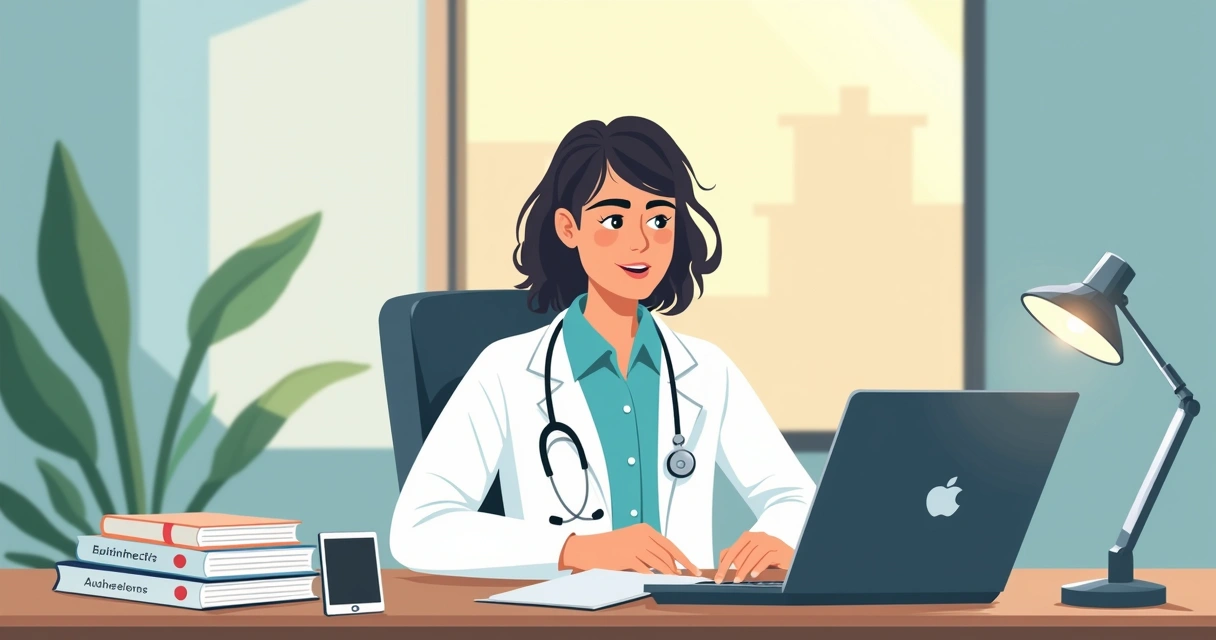 Como um consultor de doenças infecciosas organiza seu cotidiano 1 Consultor de infectologia analisando agenda médica e informações em laptop