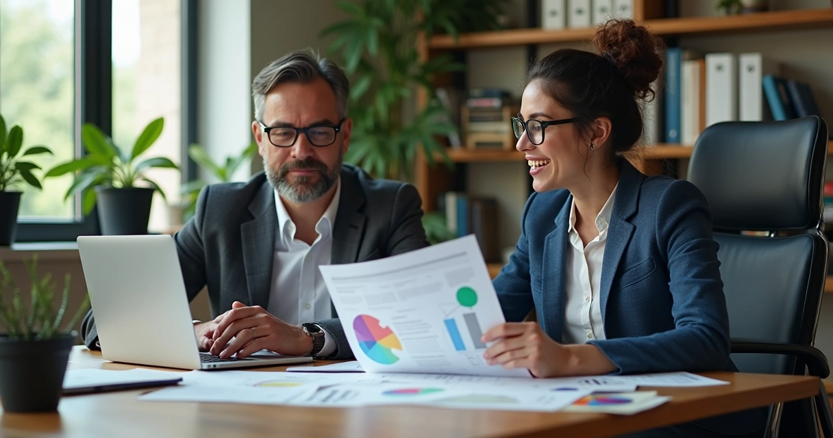 Consultor em reunião estratégica com empresário 