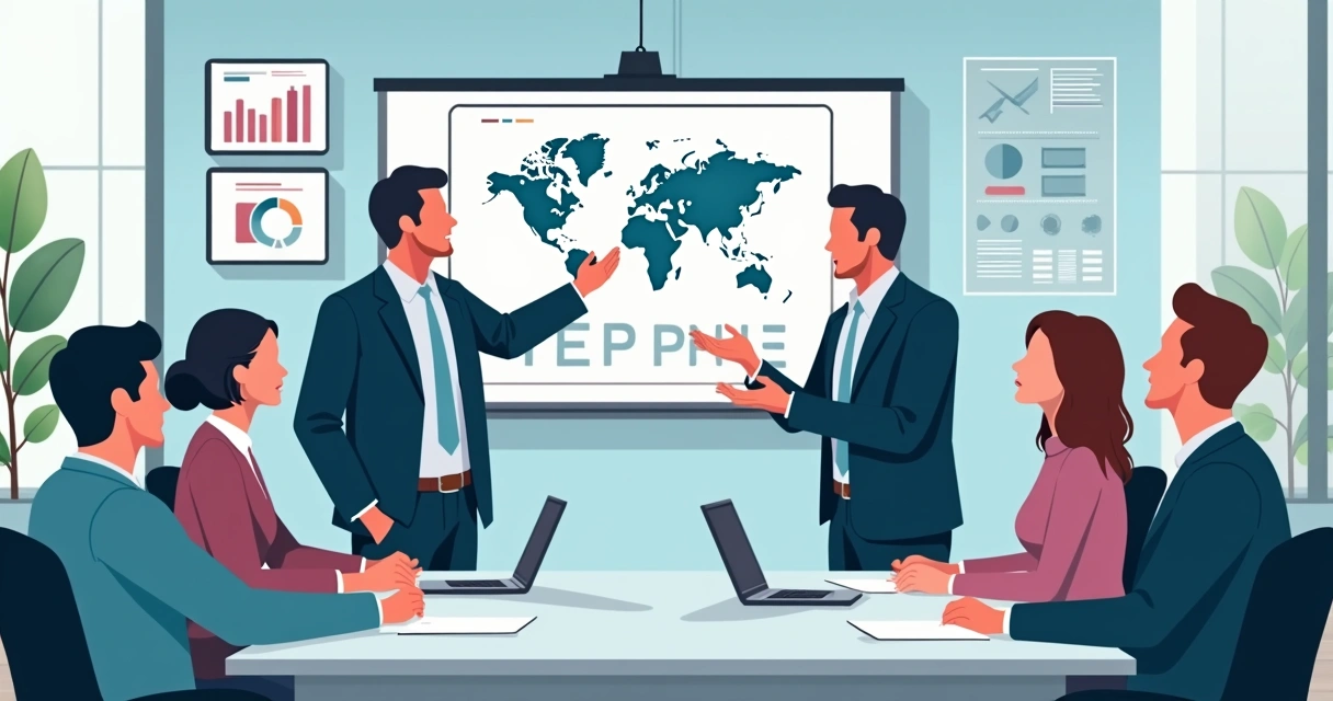 Consultor político analisando mapa estratégico com equipe 