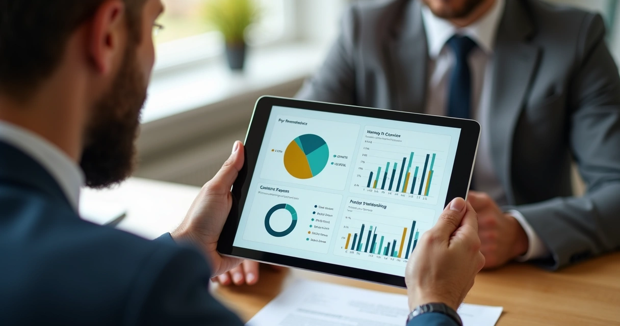 Consultor apresentando recomendações financeiras personalizadas ao cliente 