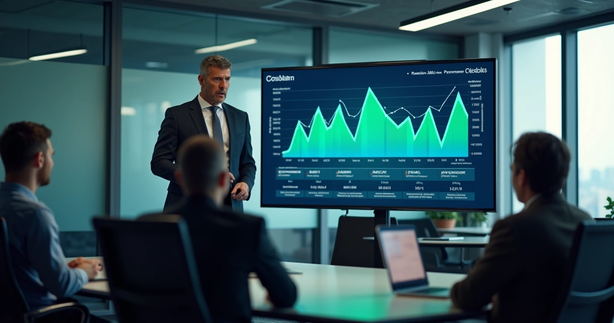 Consultor apresentando resultados