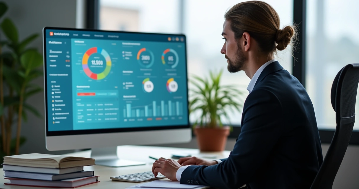 Consultor de RH utilizando plataforma online de treinamento