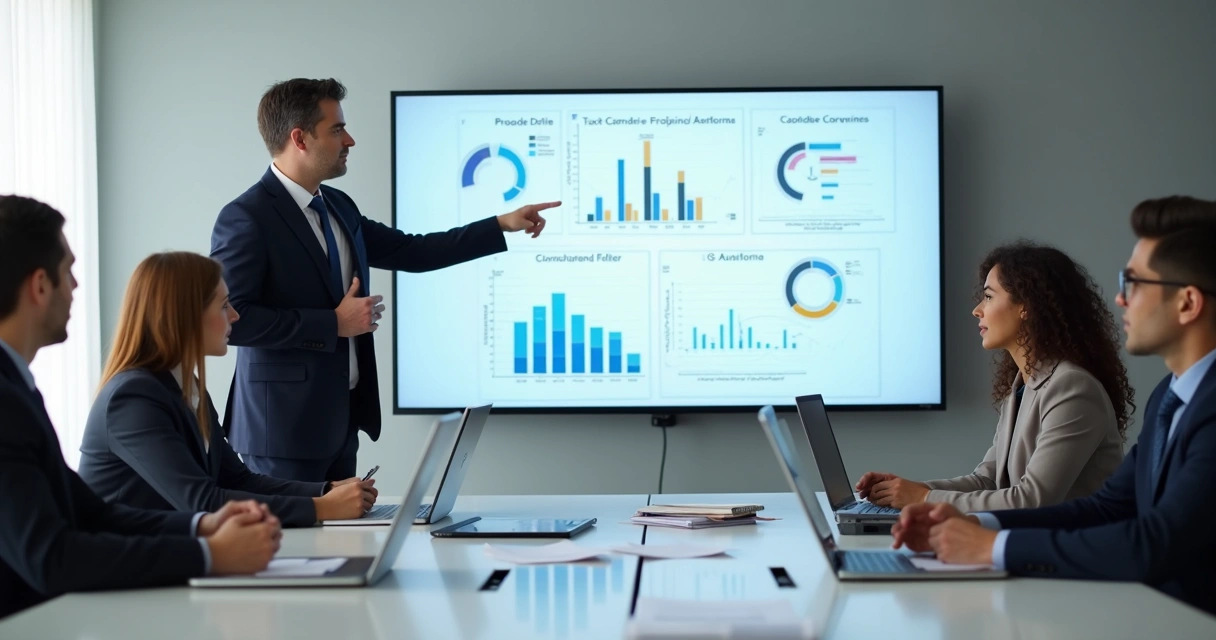 Advogado orientando equipe em reunião sobre tributos 