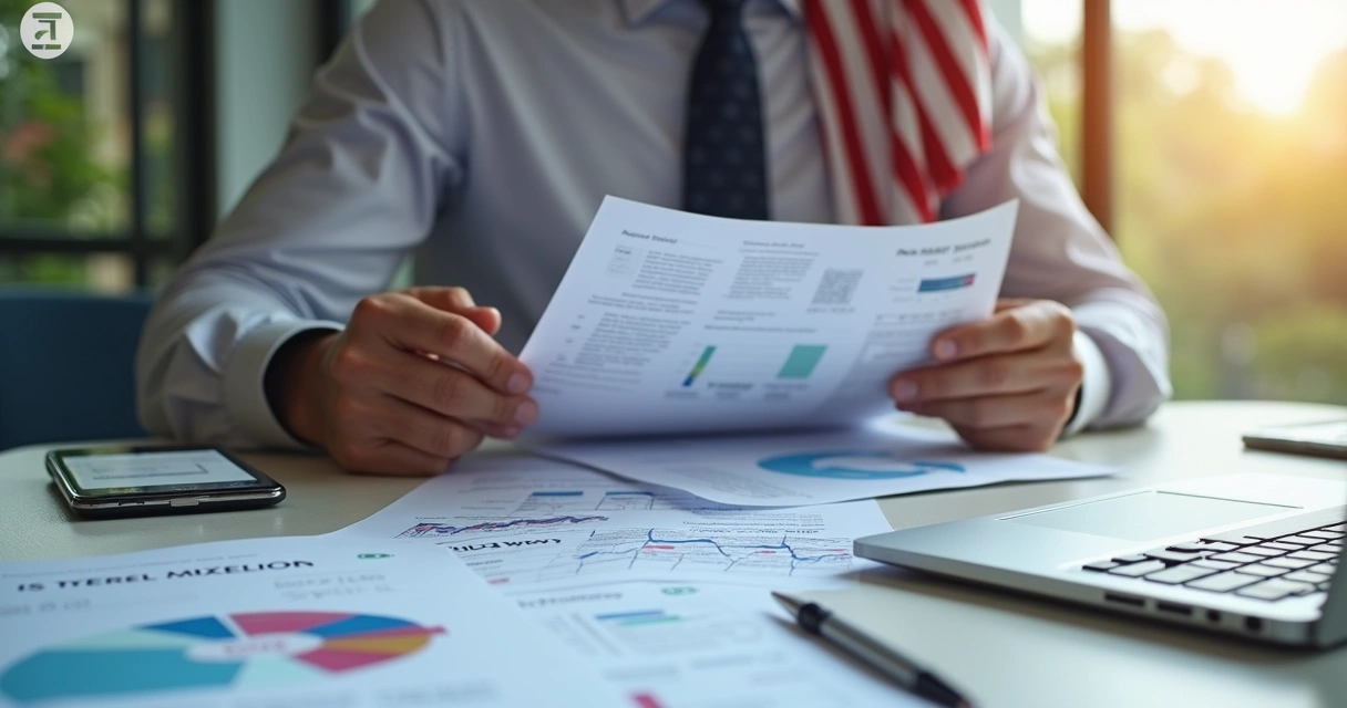 Consultor analisa documentos fiscais nos Estados Unidos 