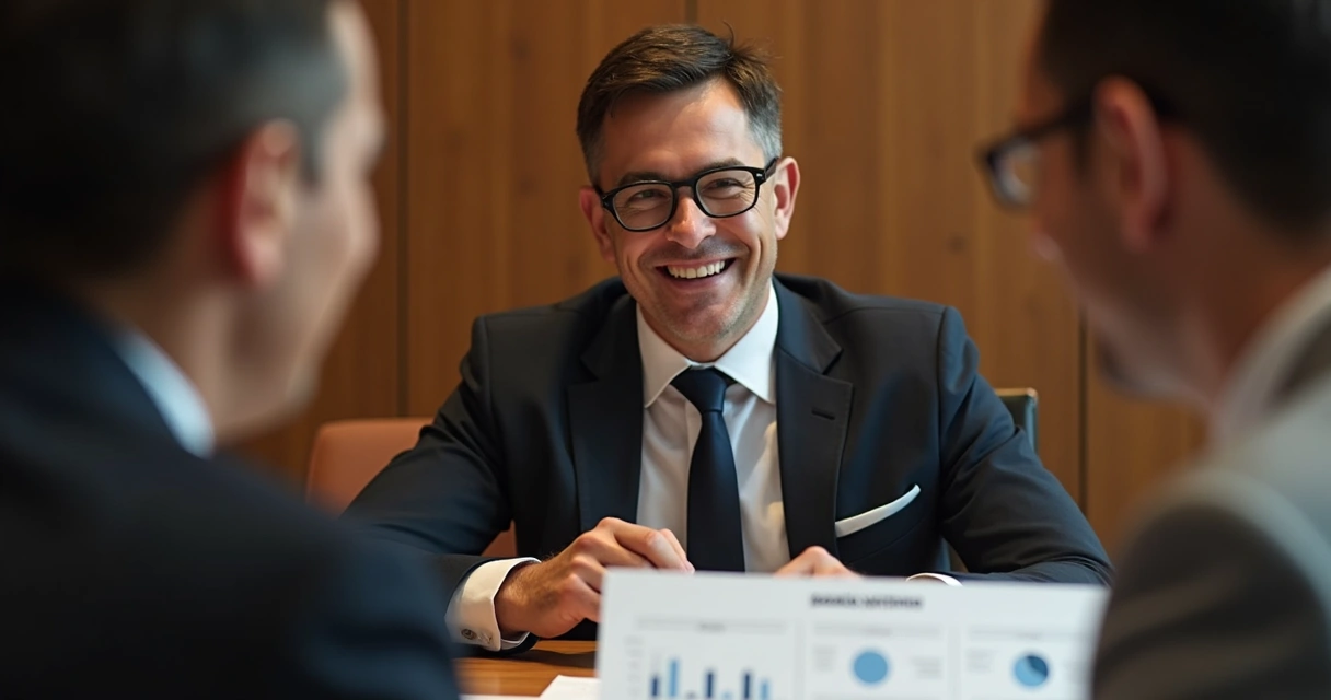 Consultor oferecendo diagnóstico gratuito para empresário 