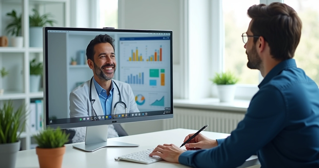 Consultor Odonto Results em videochamada com dentista 