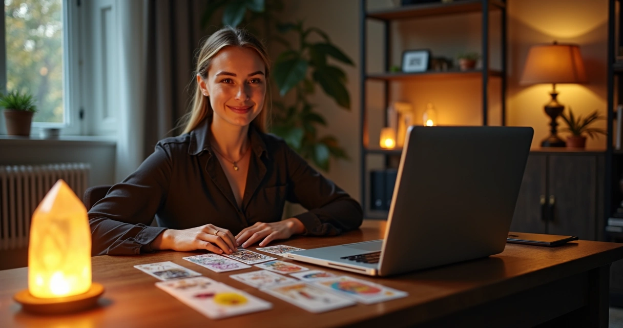 Consulta de tarô online com consultora, cartas e cristais 