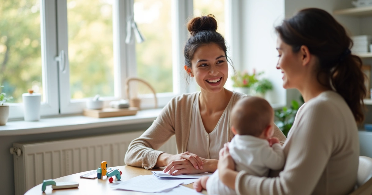 Consultora de sono infantil orientando mãe com bebê