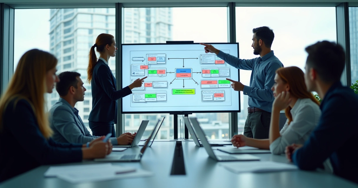 Reunião de consultoria para automação empresarial eficiente
