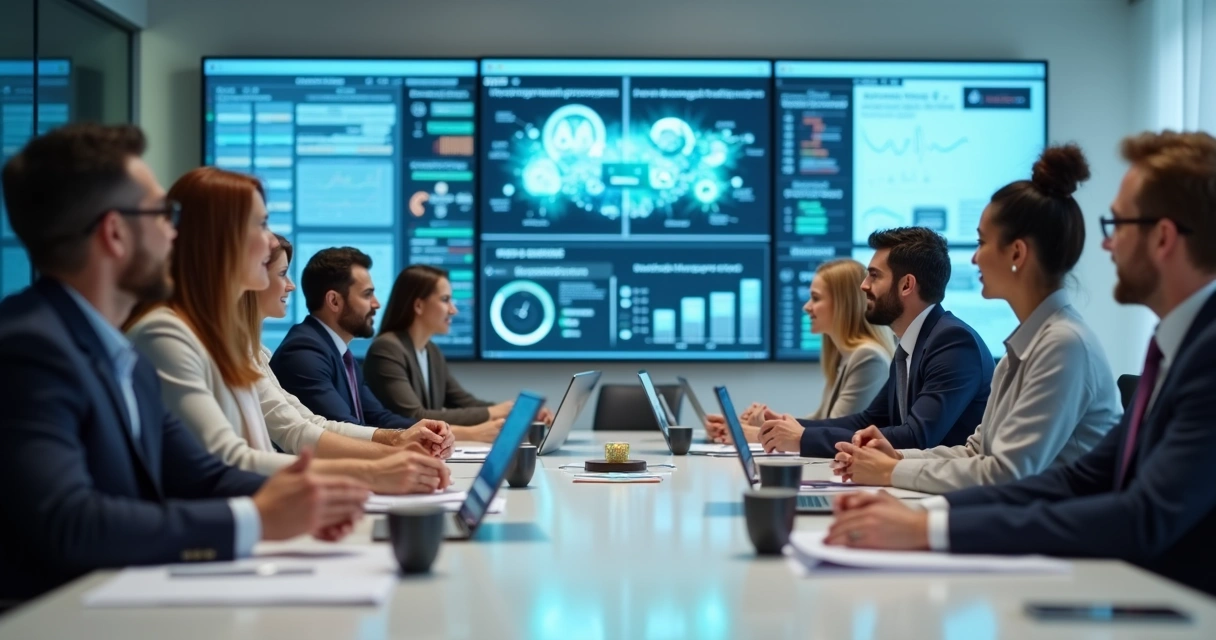 Time de consultores da Intelecta discutindo automação financeira 