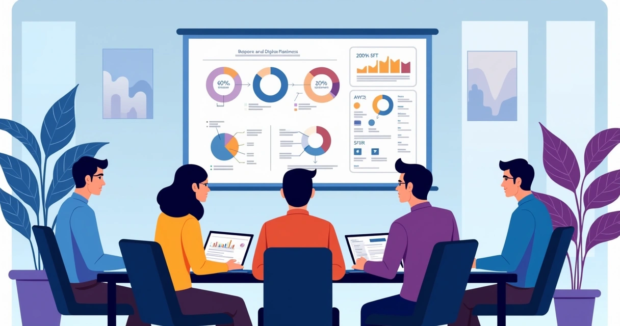 Consultoria analisando estratégias de canais com equipe de negócios 