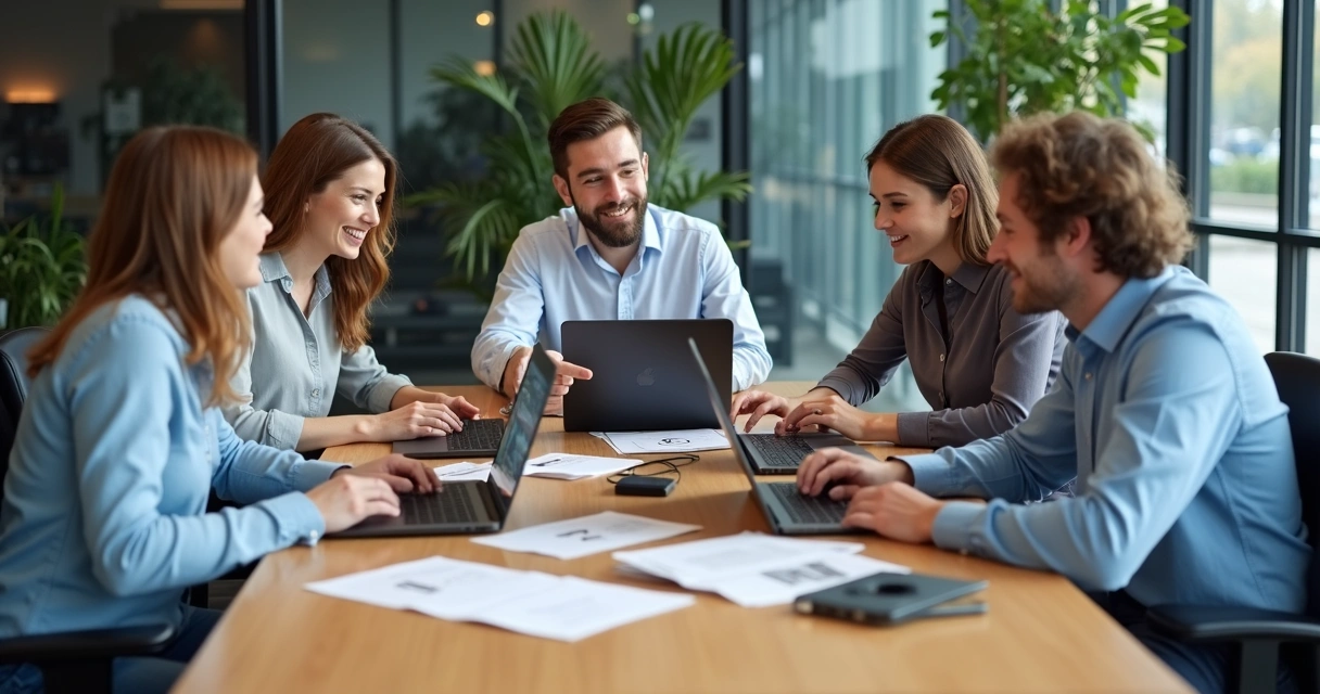 Reunião para escolha de equipamentos para escritório contábil 