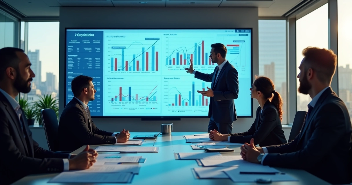 Equipe de consultoria financeira em reunião 